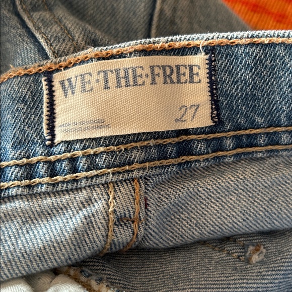 We The Free Piper Mid Rise Blue Wash Crop Wide Leg Relaxed Fit Jeans Size 27 - Picture 14 of 16